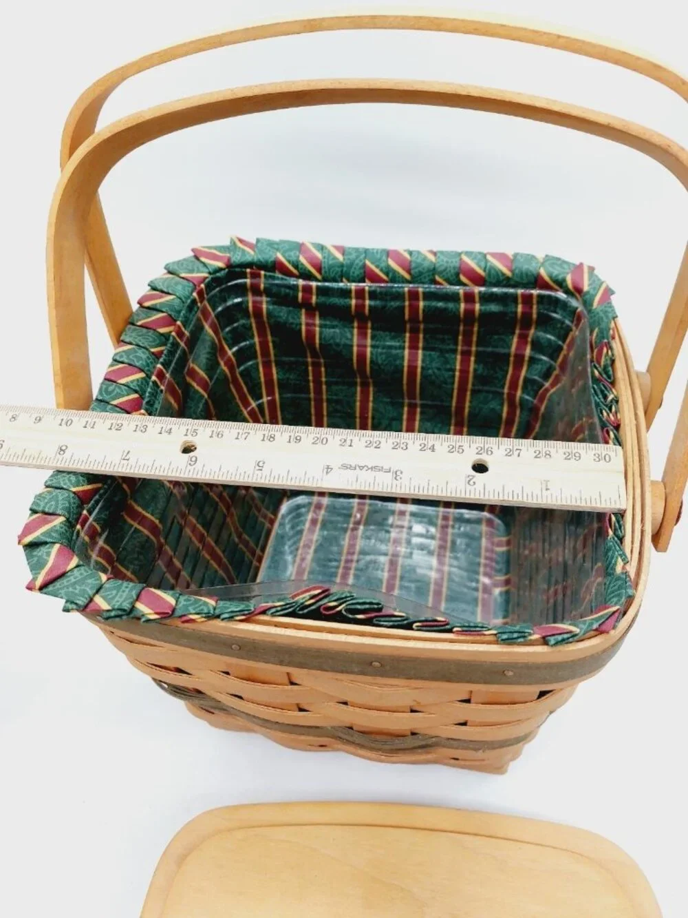 Longaberger Christmas Collection Cranberry Basket W/ Liner Protector 1995